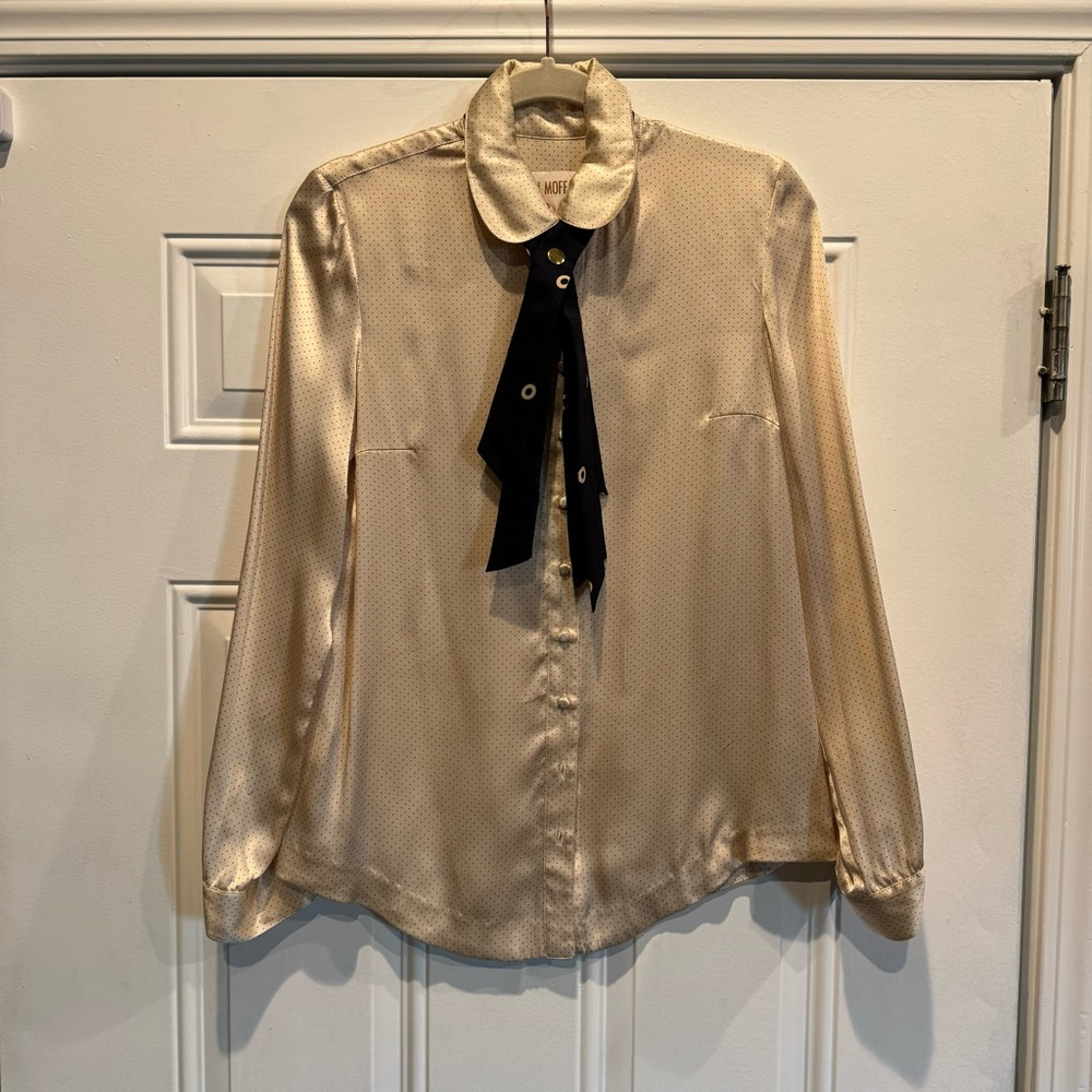 Lauren Moffatt silk pin dot shirt with tie